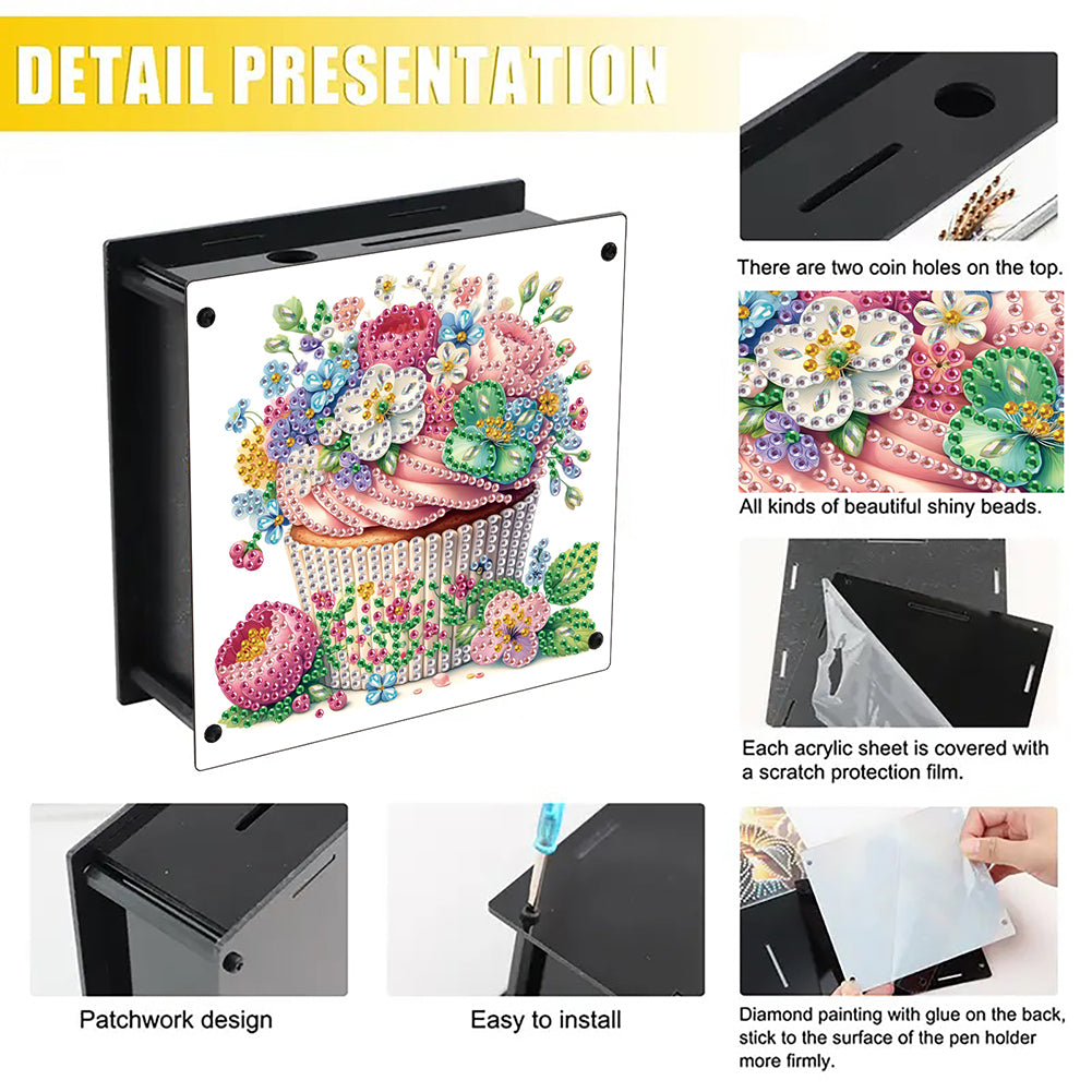 Cat Diamond Painting Money Saving Box Diamond Painting Change Holder Case Decors