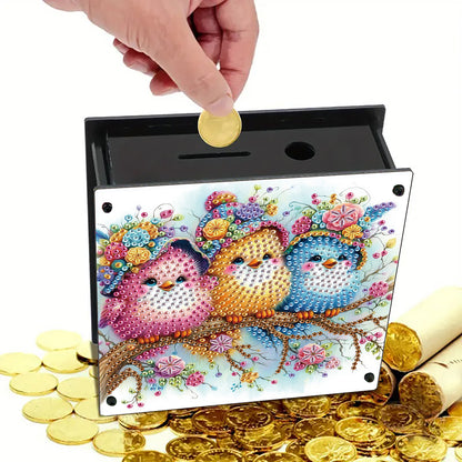 Cat Diamond Painting Money Saving Box Diamond Painting Change Holder Case Decors