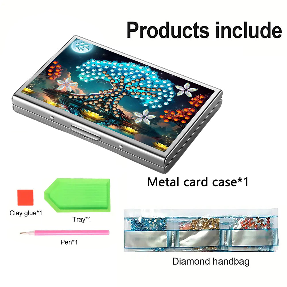 Diamond Painting Credit Card Holder Tree Business Card Holder for Outdoor Travel