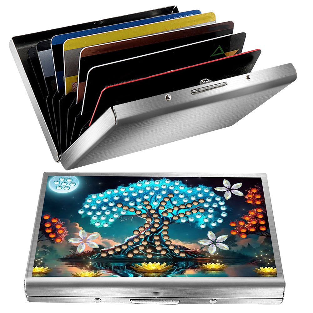 Diamond Painting Credit Card Holder Tree Business Card Holder for Outdoor Travel