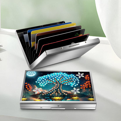 Diamond Painting Credit Card Holder Tree Business Card Holder for Outdoor Travel