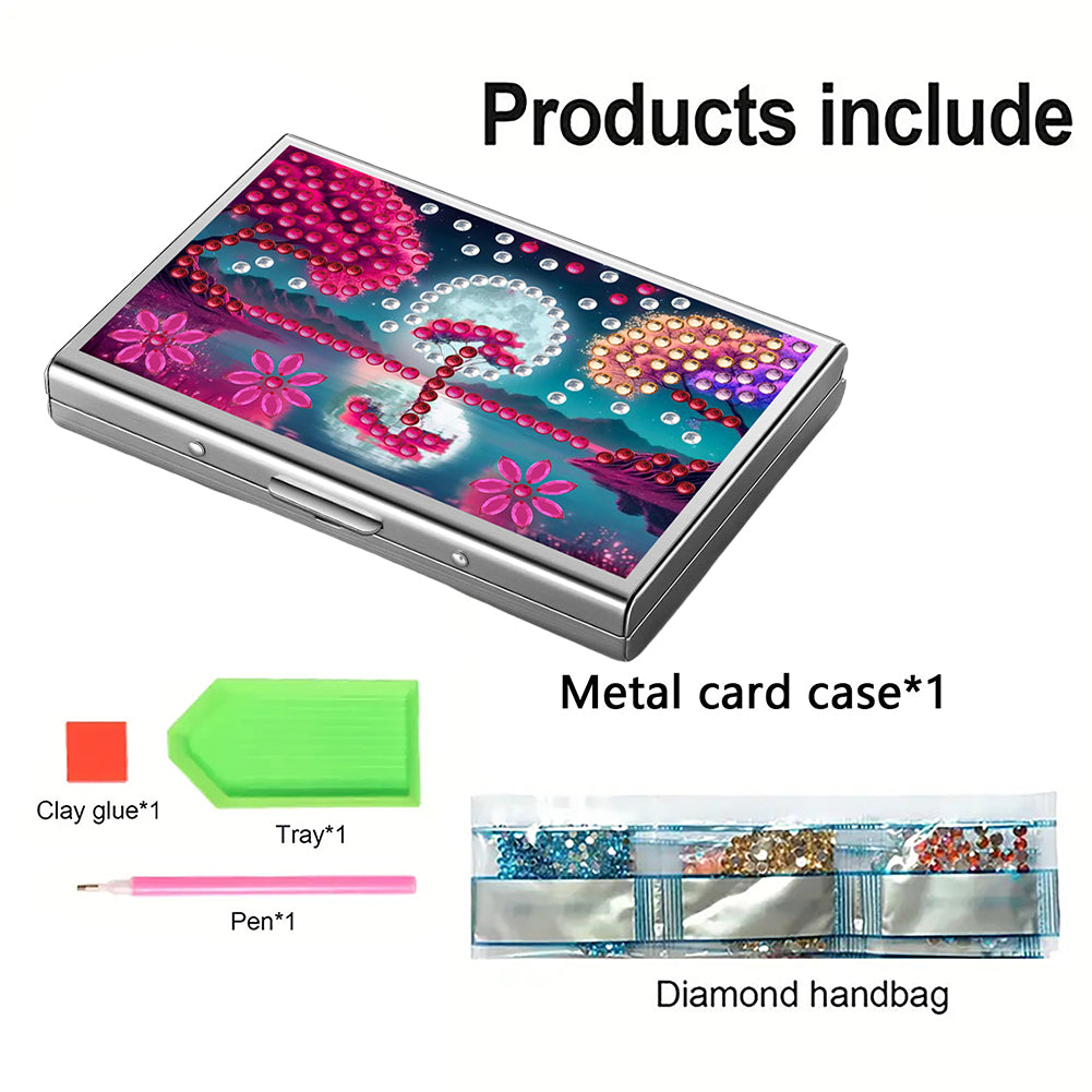 Diamond Painting Credit Card Holder Tree Business Card Holder for Outdoor Travel