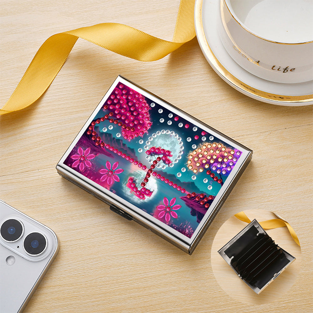 Diamond Painting Credit Card Holder Tree Business Card Holder for Outdoor Travel