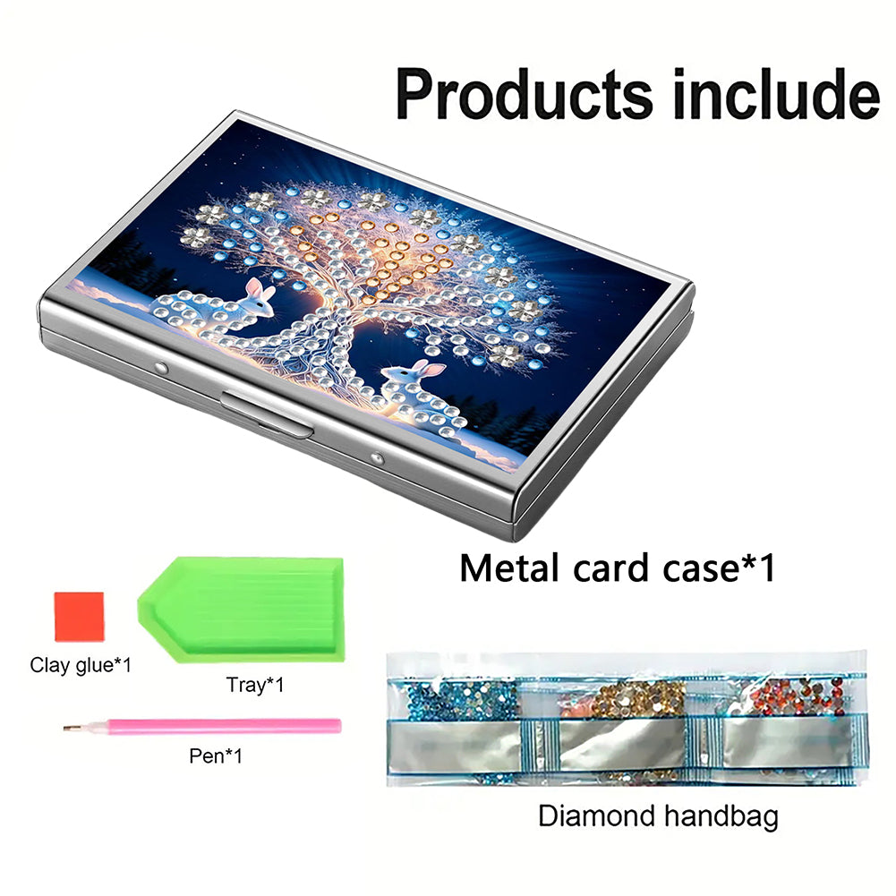 Diamond Painting Credit Card Holder Tree Business Card Holder for Outdoor Travel