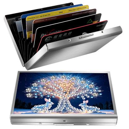 Diamond Painting Credit Card Holder Tree Business Card Holder for Outdoor Travel