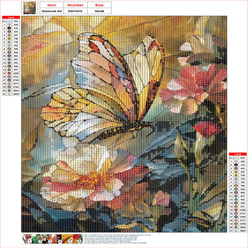 Butterfly - Full Round Drill Diamond Painting 30*40CM