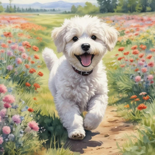 Puppy - Full Round Drill Diamond Painting 40*40CM
