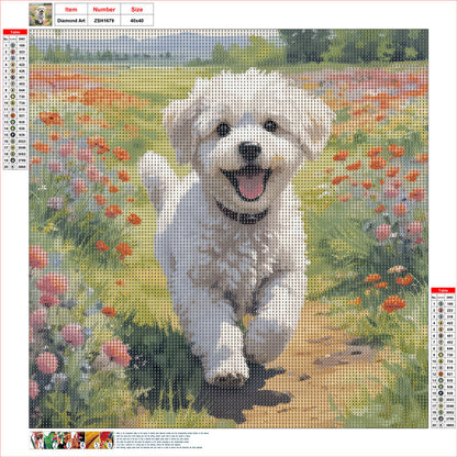 Puppy - Full Round Drill Diamond Painting 40*40CM