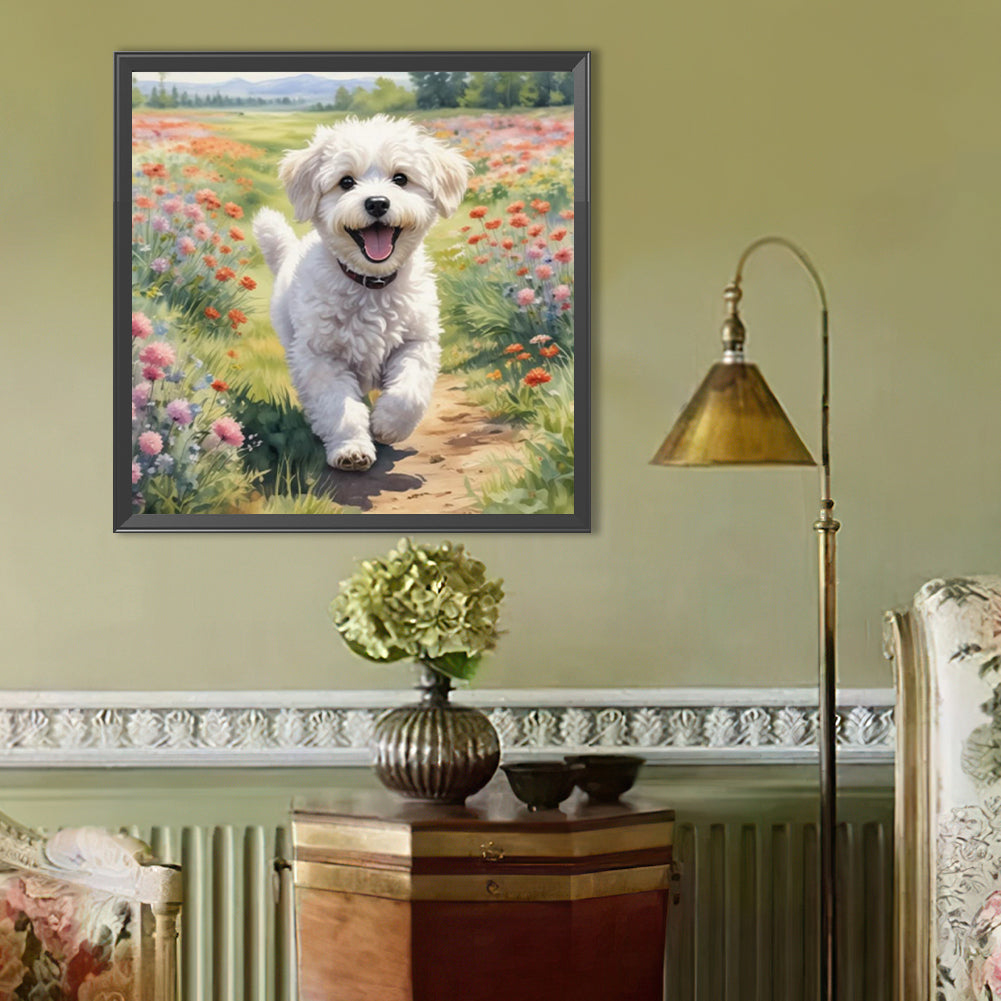 Puppy - Full Round Drill Diamond Painting 40*40CM