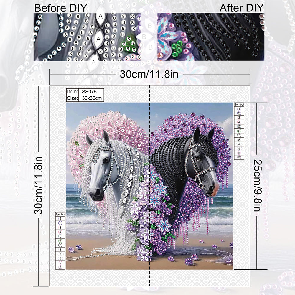 Horse - Special Shaped Drill Diamond Painting 30*30CM