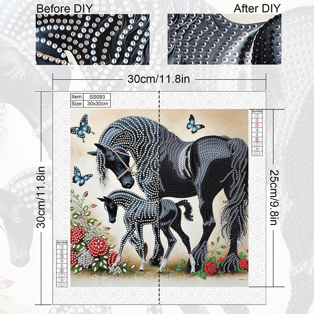 Horse - Special Shaped Drill Diamond Painting 30*30CM