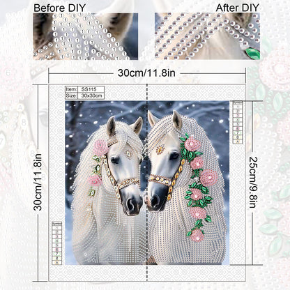 Horse - Special Shaped Drill Diamond Painting 30*30CM