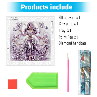 Elegant Girl With Beautiful Skirt - Special Shaped Drill Diamond Painting 30*30CM