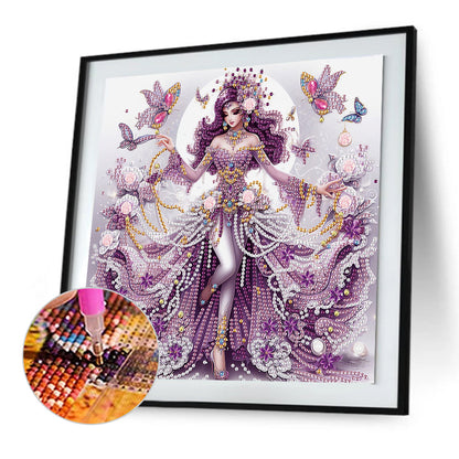 Elegant Girl With Beautiful Skirt - Special Shaped Drill Diamond Painting 30*30CM