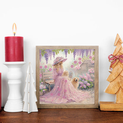 Elegant Girl With Beautiful Skirt - Special Shaped Drill Diamond Painting 30*30CM