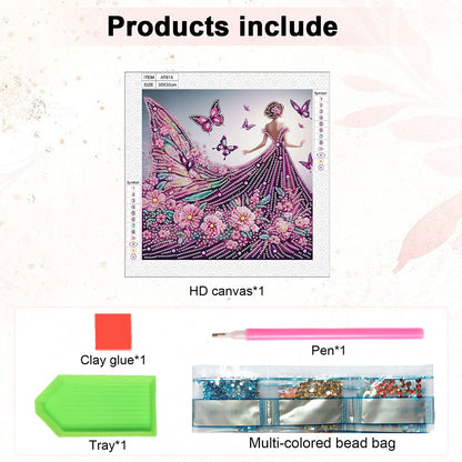 Elegant Girl With Beautiful Skirt - Special Shaped Drill Diamond Painting 30*30CM