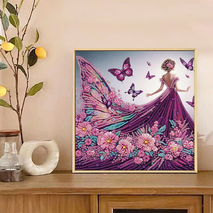 Elegant Girl With Beautiful Skirt - Special Shaped Drill Diamond Painting 30*30CM