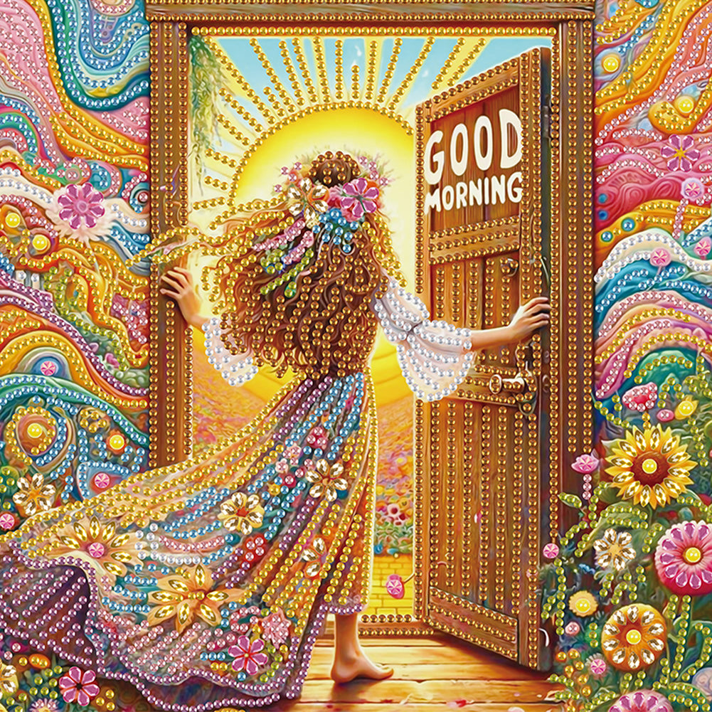 Elegant Girl With Beautiful Skirt - Special Shaped Drill Diamond Painting 30*30CM