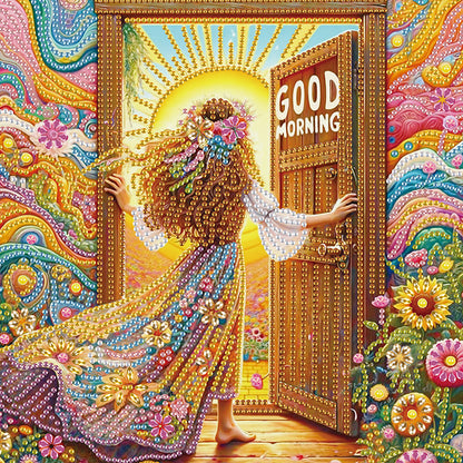 Elegant Girl With Beautiful Skirt - Special Shaped Drill Diamond Painting 30*30CM