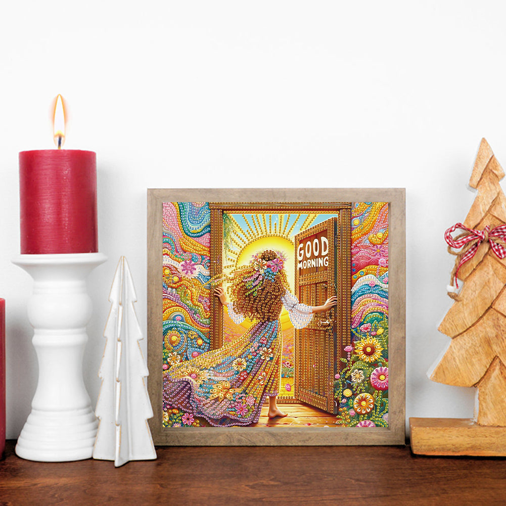 Elegant Girl With Beautiful Skirt - Special Shaped Drill Diamond Painting 30*30CM