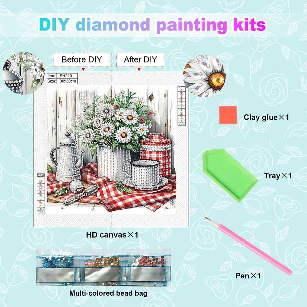 Flower In A Bouquet - Special Shaped Drill Diamond Painting 30*30CM