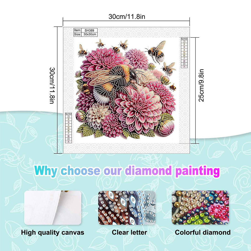 Flower In A Bouquet - Special Shaped Drill Diamond Painting 30*30CM