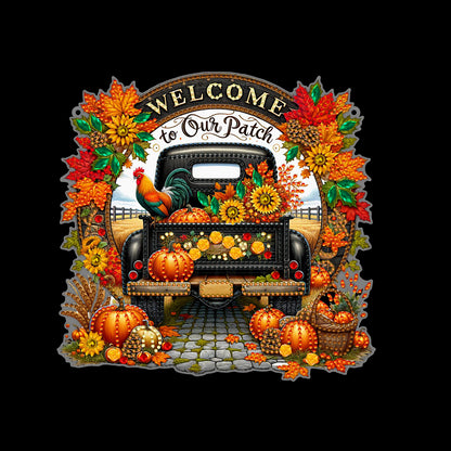 Fall Truck Theme 2D/Flat DIY Diamond Art Pendant Wall Decor for Home & Windows