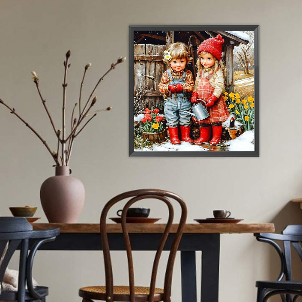 Cute Child - Full Round Drill Diamond Painting 40*40CM