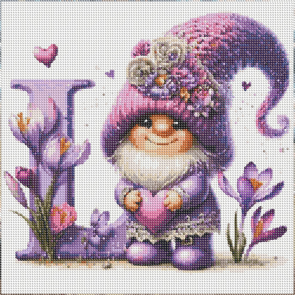 Letter L Gnome - Full Round Drill Diamond Painting 40*40CM