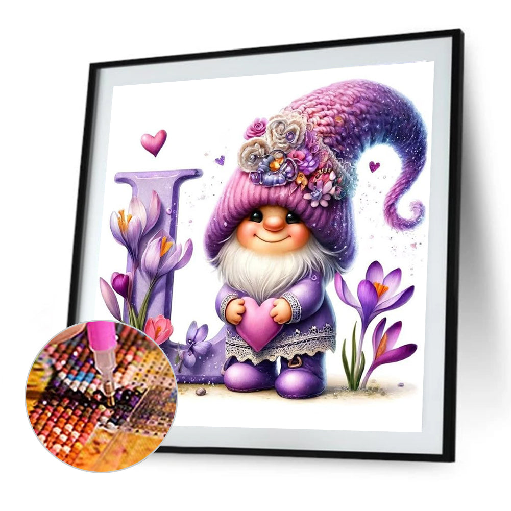 Letter L Gnome - Full Round Drill Diamond Painting 40*40CM