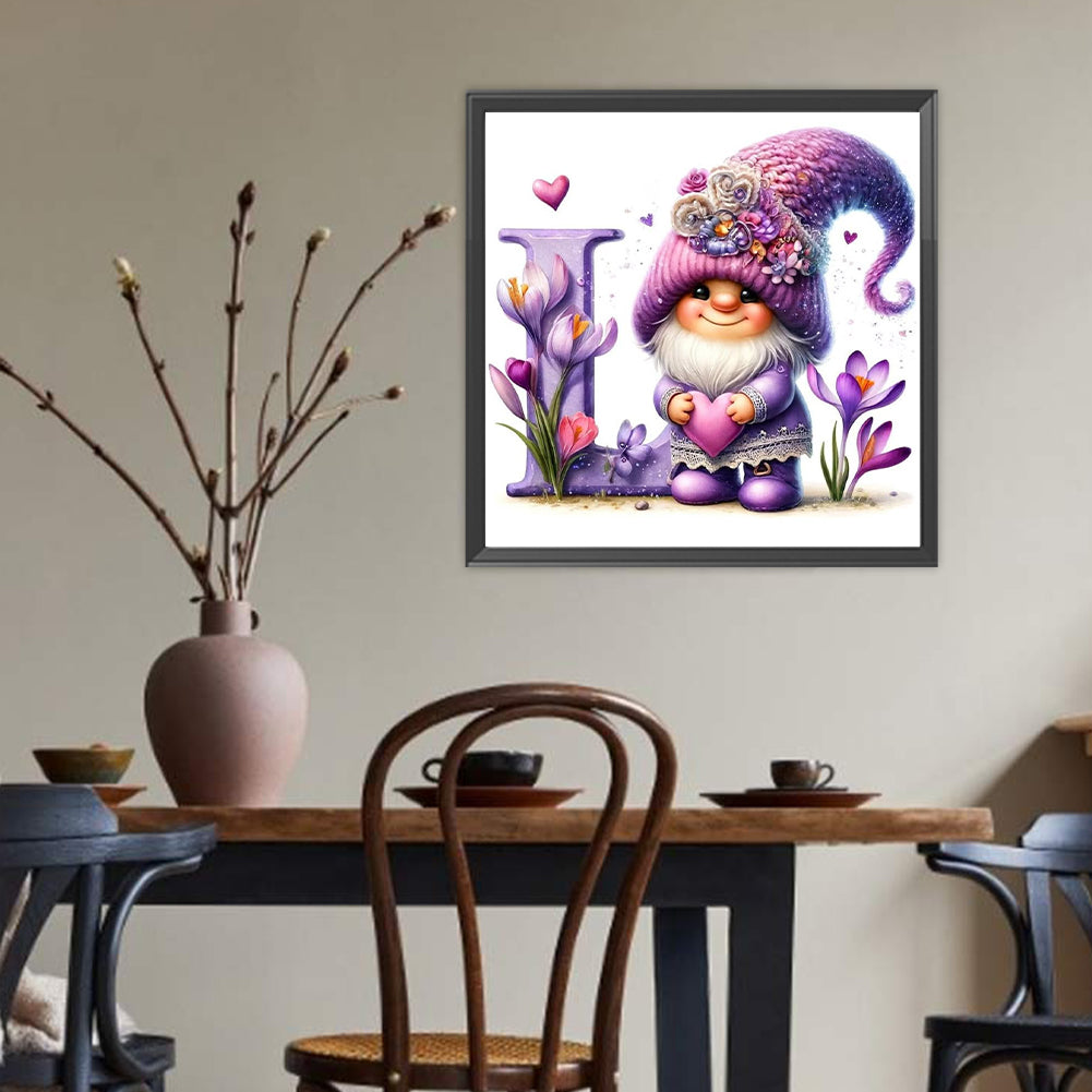 Letter L Gnome - Full Round Drill Diamond Painting 40*40CM