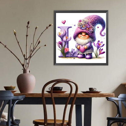 Letter L Gnome - Full Round Drill Diamond Painting 40*40CM