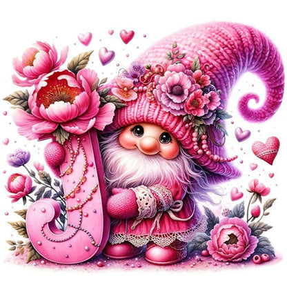 Letter J Gnome - Full Round Drill Diamond Painting 40*40CM
