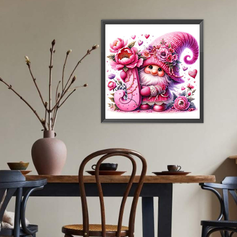 Letter J Gnome - Full Round Drill Diamond Painting 40*40CM