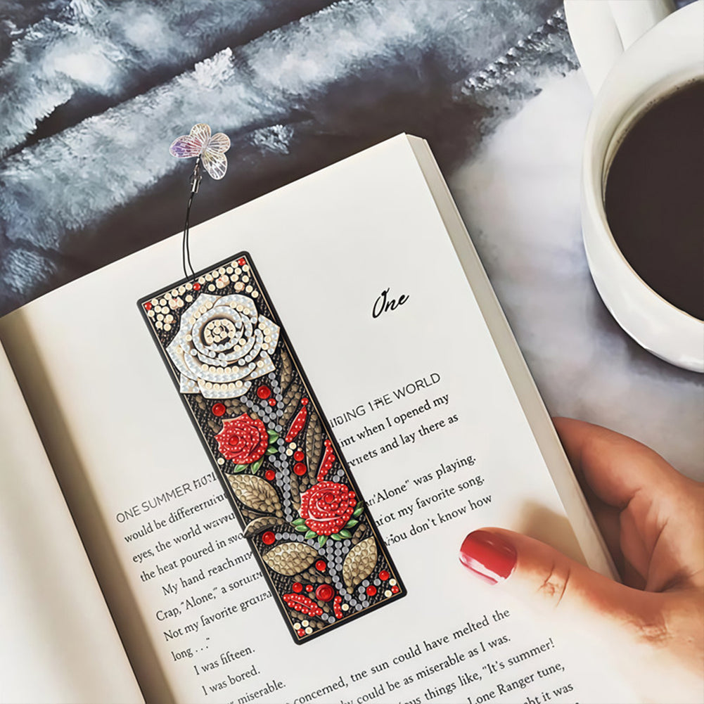 3Pcs Flower Patterns DIY Diamond Painting Art Bookmarks for Reading Enthusiasts