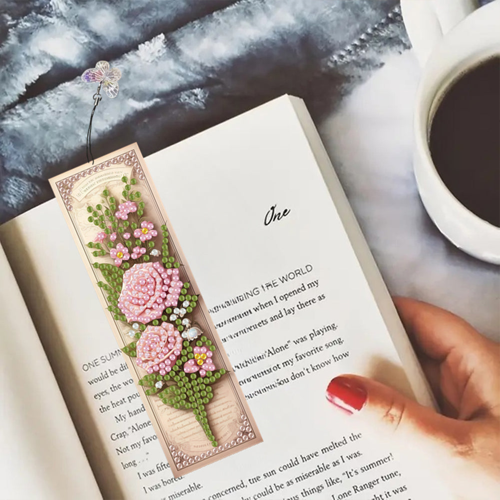 3Pcs Flower Patterns DIY Diamond Painting Art Bookmarks for Reading Enthusiasts
