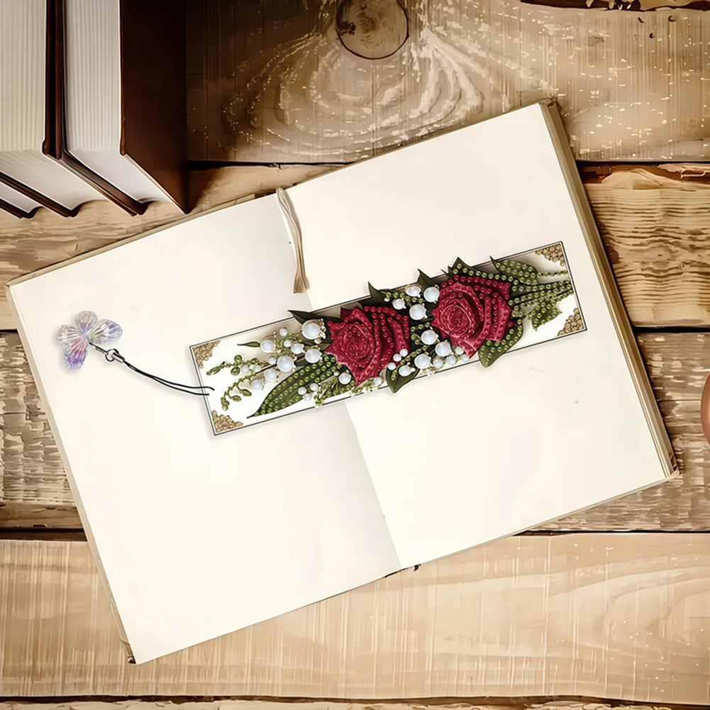 3Pcs Flower Patterns DIY Diamond Painting Art Bookmarks for Reading Enthusiasts