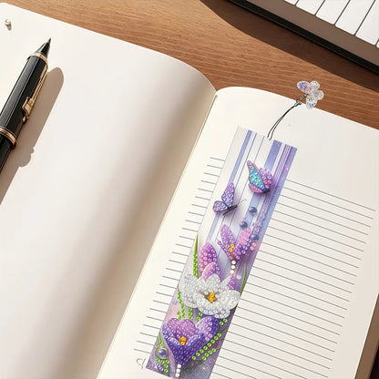 3Pcs Flower Patterns DIY Diamond Painting Art Bookmarks for Reading Enthusiasts