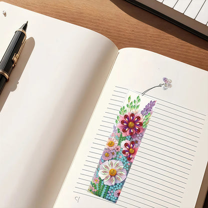 3Pcs Flower Patterns DIY Diamond Painting Art Bookmarks for Reading Enthusiasts