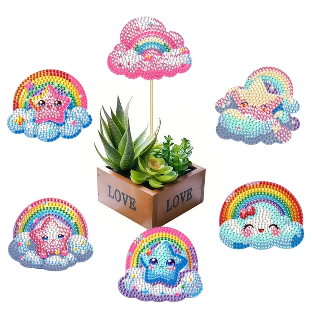 6Pcs Animal Stakes Diamond Painting Kits DIY Diamond Art Kits for Beginners