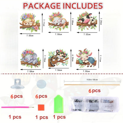 6Pcs Animal Stakes Diamond Painting Kits DIY Diamond Art Kits for Beginners