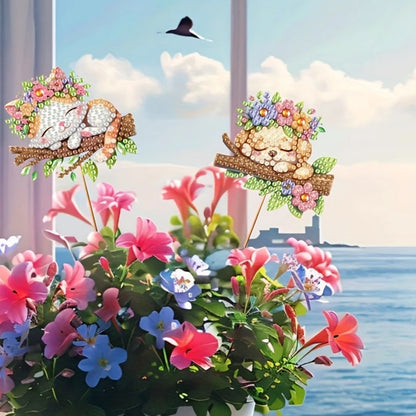 6Pcs Animal Stakes Diamond Painting Kits DIY Diamond Art Kits for Beginners