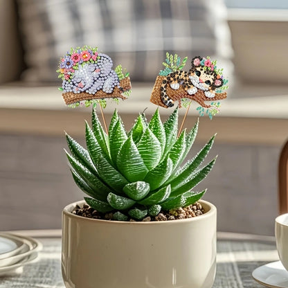 6Pcs Animal Stakes Diamond Painting Kits DIY Diamond Art Kits for Beginners