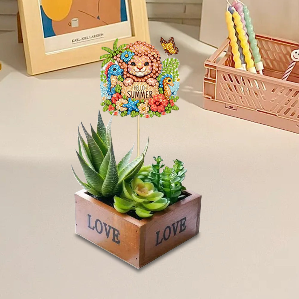 6Pcs Animal Stakes Diamond Painting Kits DIY Diamond Art Kits for Beginners