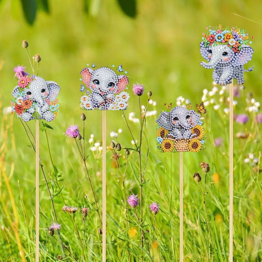 6Pcs Animal Stakes Diamond Painting Kits DIY Diamond Art Kits for Beginners