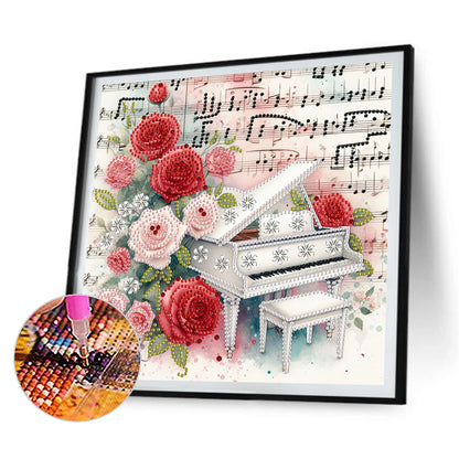 4 Pcs Musical Instruments And Flowers - Special Shaped Drill Diamond Painting 30*30CM