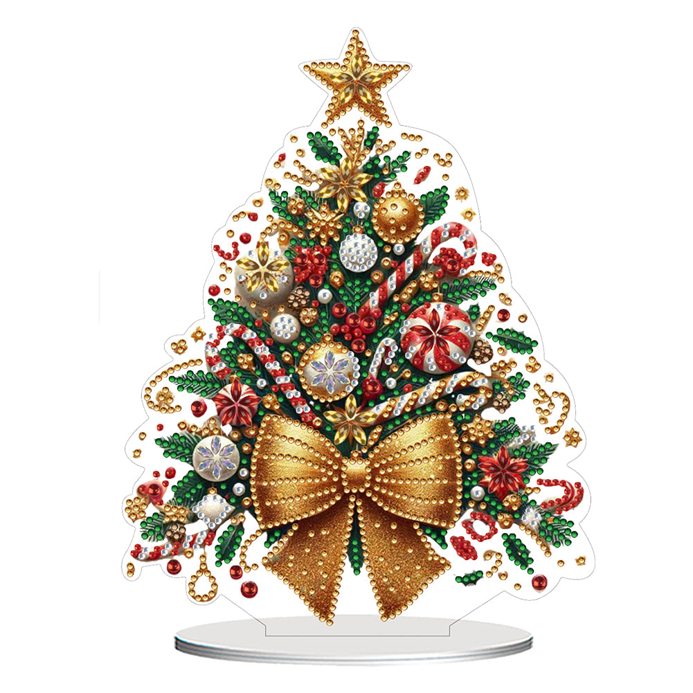 2D Flat Christmas Tree Print DIY Diamond Painting Tabletop Ornaments Decorations
