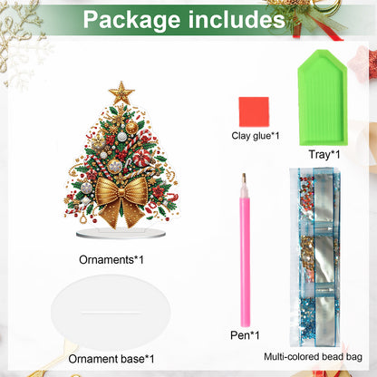 2D Flat Christmas Tree Print DIY Diamond Painting Tabletop Ornaments Decorations
