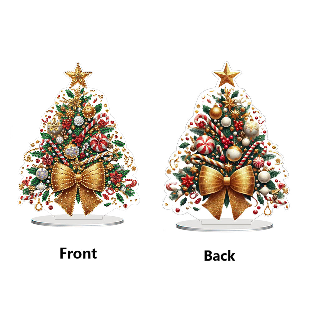 2D Flat Christmas Tree Print DIY Diamond Painting Tabletop Ornaments Decorations