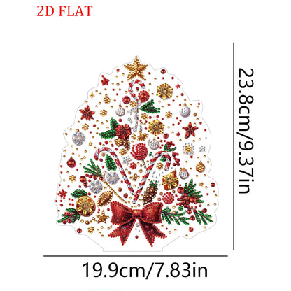 2D Flat Christmas Tree Print DIY Diamond Painting Tabletop Ornaments Decorations
